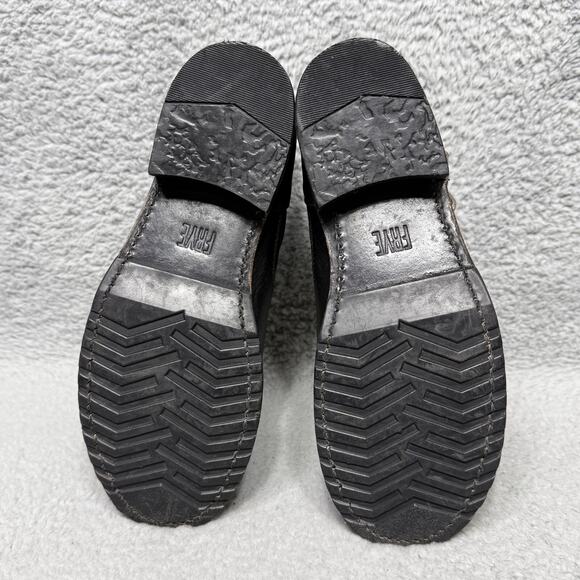 Frye Veronica Black Leather Ankle Boots with Buckle - Picture 7 of 9